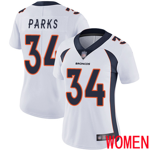 Women Denver Broncos #34 Will Parks White Vapor Untouchable Limited Player Football NFL Jersey->women nfl jersey->Women Jersey
